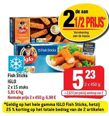 Promoties Fish sticks iglo - Iglo - Geldig van 19/05/2021 tot 25/05/2021 bij Smatch