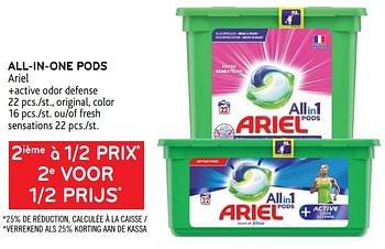 Promotions All-in-one pods ariel 2ième à 1-2 prix - Ariel - Valide de 19/05/2021 à 01/06/2021 chez Alvo