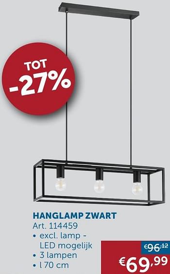 Promoties Hanglamp zwart - Huismerk - Zelfbouwmarkt - Geldig van 25/05/2021 tot 21/06/2021 bij Zelfbouwmarkt