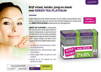 Promoties Green tea platinum - Mannavital - Geldig van 01/06/2021 tot 01/07/2021 bij Mannavita