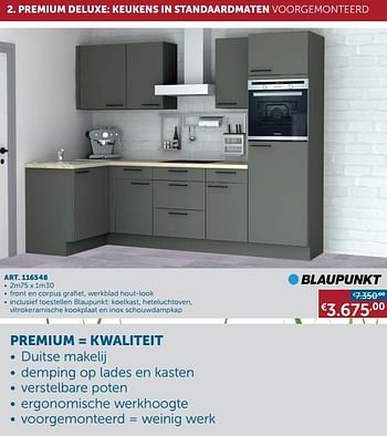 Promoties Premium deluxe: keukens in standaardmaten voorgemonteerd - Huismerk - Zelfbouwmarkt - Geldig van 25/05/2021 tot 21/06/2021 bij Zelfbouwmarkt