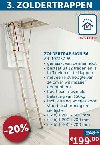 Promoties Zoldertrap sion 36 - Huismerk - Zelfbouwmarkt - Geldig van 25/05/2021 tot 21/06/2021 bij Zelfbouwmarkt
