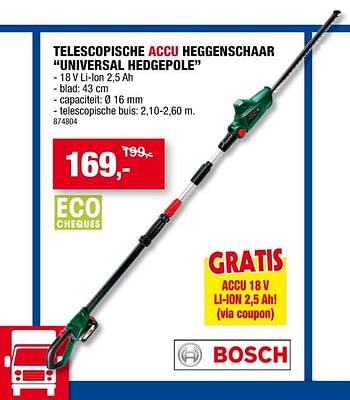 Belofte uitstulping Glimmend Bosch Bosch telescopische accu heggenschaar universal hedgepole - Promotie  bij Hubo