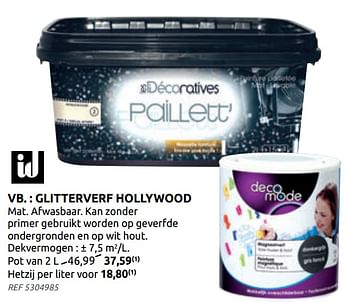 Promoties Glitterverf hollywood - Les Decoratives - Geldig van 26/05/2021 tot 14/06/2021 bij Brico