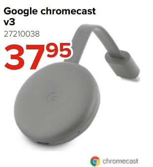 Promoties Google chromecast v3 - Google - Geldig van 27/05/2021 tot 20/06/2021 bij Euro Shop