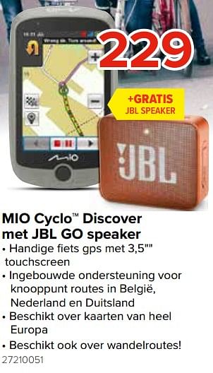Promoties Mio cyclo discover met jbl go speaker - Mio - Geldig van 27/05/2021 tot 20/06/2021 bij Euro Shop