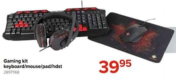 Promoties Gaming kit keyboard-mouse-pad-hdst - Huismerk - Euroshop - Geldig van 27/05/2021 tot 20/06/2021 bij Euro Shop