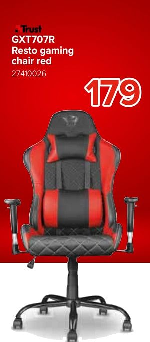 Promoties Trust gxt707r resto gaming chair red - Trust - Geldig van 27/05/2021 tot 20/06/2021 bij Euro Shop