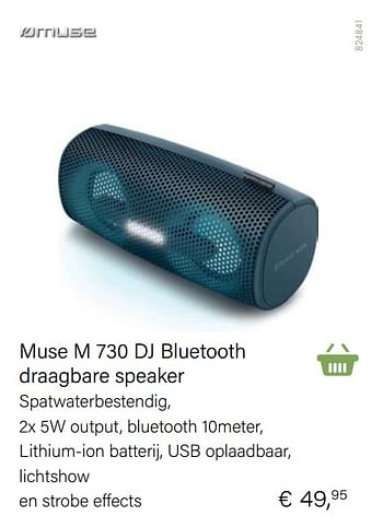Promoties Muse m 730 dj bluetooth draagbare speaker - Muse - Geldig van 21/05/2021 tot 30/06/2021 bij Multi Bazar