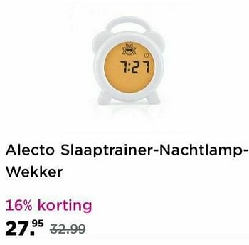 Promoties Alecto slaaptrainer-nachtlamp- wekker - Alecto - Geldig van 16/05/2021 tot 24/05/2021 bij Plein