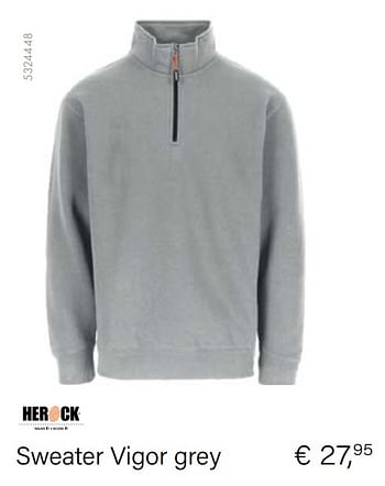 Promoties Sweater vigor grey - Herock - Geldig van 21/05/2021 tot 30/06/2021 bij Multi Bazar
