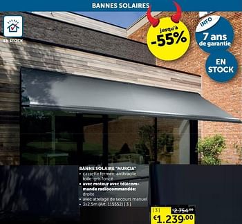 Promotions Banne solaire murcia - Produit maison - Zelfbouwmarkt - Valide de 25/05/2021 à 21/06/2021 chez Zelfbouwmarkt