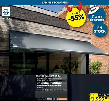 Promotions Banne solaire murcia - Produit maison - Zelfbouwmarkt - Valide de 25/05/2021 à 21/06/2021 chez Zelfbouwmarkt