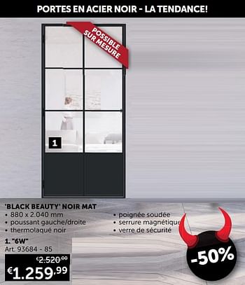 Promotions Black beauty noir mat - Produit maison - Zelfbouwmarkt - Valide de 25/05/2021 à 21/06/2021 chez Zelfbouwmarkt