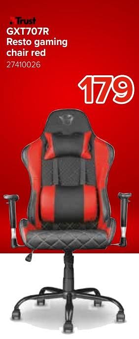 Trust Gxt707r Resto Gaming Chair Red Trust Euro Shop Promoties Be