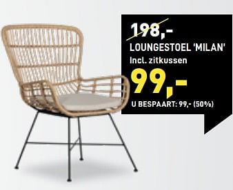 Promoties Loungestoel milan - Huismerk - Paco - Geldig van 08/05/2021 tot 07/06/2021 bij Paco