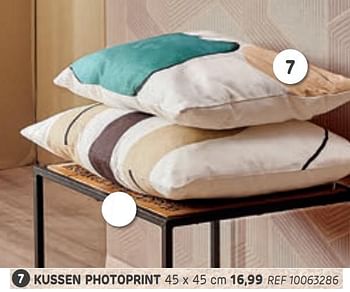 Promoties Kussen photoprint - Huismerk - Brico - Geldig van 26/05/2021 tot 14/06/2021 bij Brico