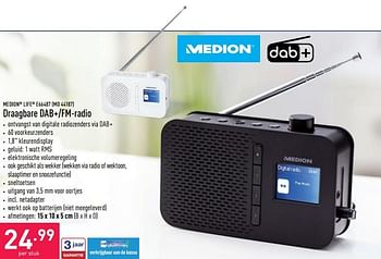 Promoties Medion life e66487 md 44187 draagbare dab+-fm-radio - Medion - Geldig van 06/06/2021 tot 11/06/2021 bij Aldi