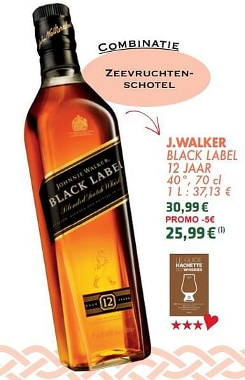 Promoties J.walker black label 12 jaar - Johnnie Walker - Geldig van 26/05/2021 tot 13/06/2021 bij Cora