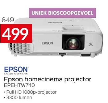 Promoties Epson homecinema projector epehtw740 - Epson - Geldig van 01/06/2021 tot 30/06/2021 bij Selexion