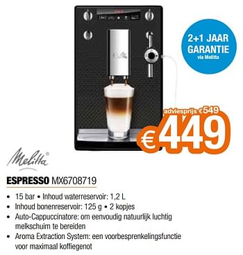 Promotions Melitta espresso mx6708719 - Melitta - Valide de 30/05/2021 à 30/06/2021 chez Expert
