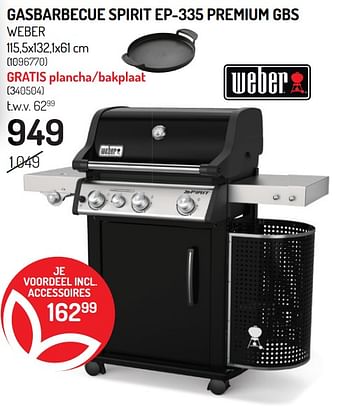 Promoties Gasbarbecue spirit ep-335 premium gbs weber - Weber - Geldig van 26/05/2021 tot 06/06/2021 bij Oh'Green
