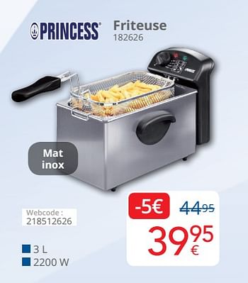 Promotions Princess friteuse 182626 - Princess - Valide de 01/06/2021 à 30/06/2021 chez Eldi