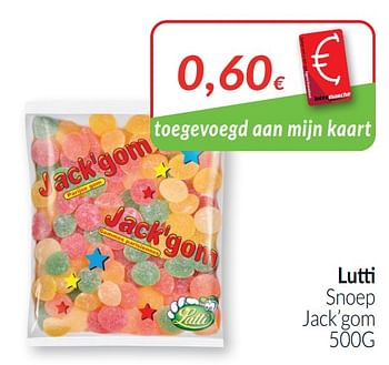 Promoties Lutti snoep jack`gom - Lutti - Geldig van 01/06/2021 tot 30/06/2021 bij Intermarche