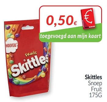 Promoties Skittles snoep fruit - Skittles - Geldig van 01/06/2021 tot 30/06/2021 bij Intermarche