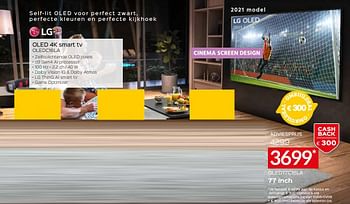 Promoties Lg oled 4k smart tv oledc16la - LG - Geldig van 01/06/2021 tot 30/06/2021 bij Selexion