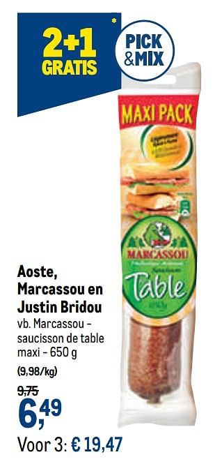 Promoties Marcassou - saucisson de table maxi - Marcassou - Geldig van 02/06/2021 tot 15/06/2021 bij Makro