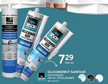 Promotions Siliconenkit sanitair - Bison - Valide de 02/06/2021 à 21/06/2021 chez BricoPlanit