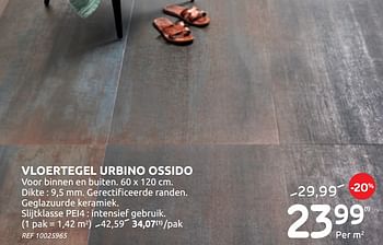 Promotions Vloertegel urbino ossido - Produit maison - BricoPlanit - Valide de 02/06/2021 à 21/06/2021 chez BricoPlanit