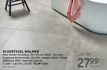 Promotions Vloertegel walmer - Produit maison - BricoPlanit - Valide de 02/06/2021 à 21/06/2021 chez BricoPlanit
