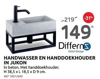 Promoties Handwasser en handdoekhouder in jukon - Differnz - Geldig van 02/06/2021 tot 21/06/2021 bij BricoPlanit
