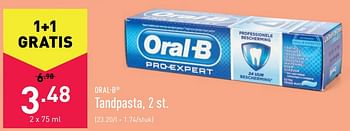 Promoties Tandpasta - Oral-B - Geldig van 07/06/2021 tot 18/06/2021 bij Aldi