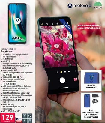 Promoties Motorola moto g9 play smartphone - Motorola - Geldig van 07/06/2021 tot 18/06/2021 bij Aldi