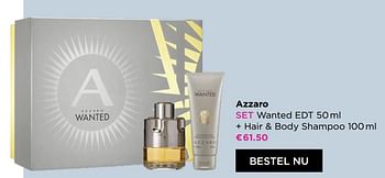 Promoties Azzaro set wanted edt + hair + body shampoo - Azzaro - Geldig van 31/05/2021 tot 13/06/2021 bij ICI PARIS XL