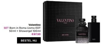 Promoties Valentino set born in roma uomo edt + showergel - Valentino - Geldig van 31/05/2021 tot 13/06/2021 bij ICI PARIS XL