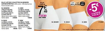 Promotions Lot de 2 culottes ou boxers coton stretch mini - Produit Maison - Damart - Valide de 01/05/2021 à 30/06/2021 chez Damart