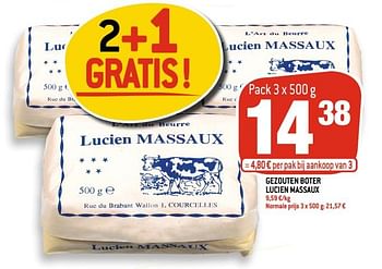 Promoties Gezouten boter lucien massaux - Lucien Massaux - Geldig van 02/06/2021 tot 15/06/2021 bij Match
