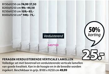 Promoties Feragen verduisterende verticale lamellen - Huismerk - Jysk - Geldig van 31/05/2021 tot 13/06/2021 bij Jysk