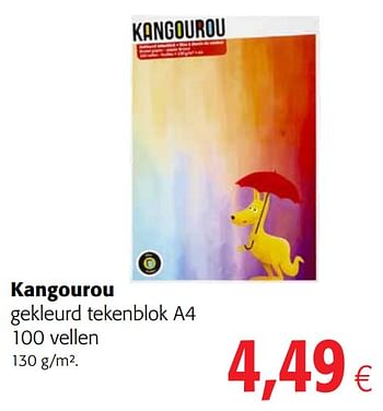 Promoties Kangourou gekleurd tekenblok a4 100 vellen - Kangourou - Geldig van 02/06/2021 tot 15/06/2021 bij Colruyt
