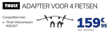 Promoties Adapter voor 4 fietsen - Thule - Geldig van 02/06/2021 tot 31/08/2021 bij Auto 5