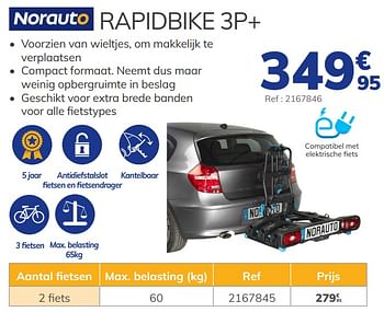 Promoties Rapidbike 3p+ - Norauto - Geldig van 02/06/2021 tot 31/08/2021 bij Auto 5
