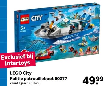 Promoties Lego city politie patrouilleboot 60277 - Lego - Geldig van 01/06/2021 tot 20/06/2021 bij Intertoys