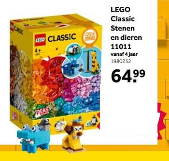 Promoties Lego classic stenen en dieren 11011 - Lego - Geldig van 01/06/2021 tot 20/06/2021 bij Intertoys