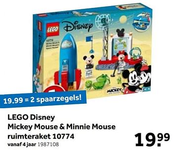 Promoties Lego disney mickey mouse + minnie mouse ruimteraket 10774 - Lego - Geldig van 01/06/2021 tot 20/06/2021 bij Intertoys