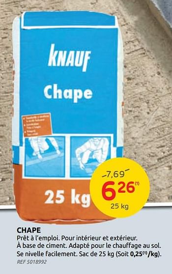 Promotions Chape knauf - Knauf - Valide de 09/06/2021 à 21/06/2021 chez Brico
