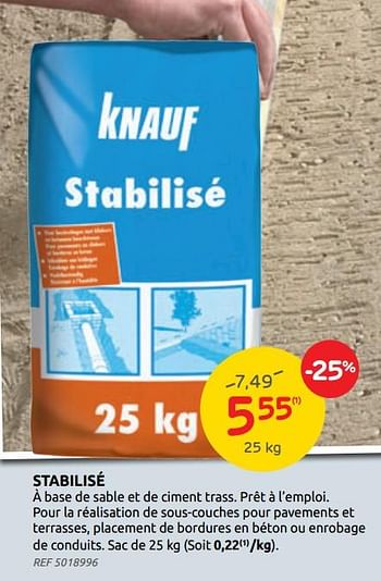 Promotions Stabilisé knauf - Knauf - Valide de 09/06/2021 à 21/06/2021 chez Brico